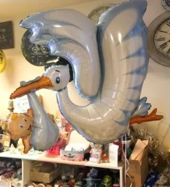 Bocian baby shower 135 cm girl or boy balon foliowy