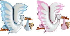 Bocian baby shower 135 cm girl or boy balon foliowy
