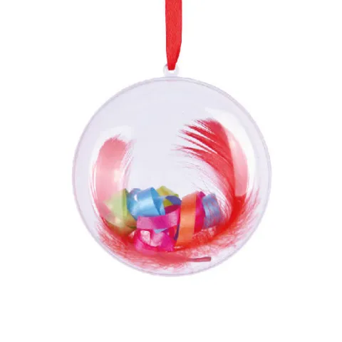 Bombka plastikowa akrylowa przezroczysta Medalion 7 cm