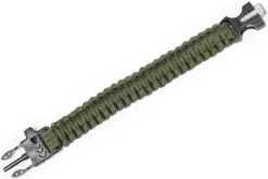 Bransoletka paracord 3w1 ARMY GREEN