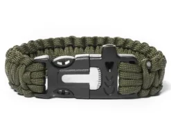 Bransoletka paracord 3w1 ARMY GREEN