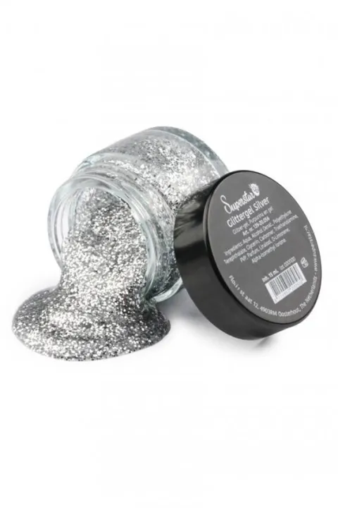 Brokat w żelu do ciała i włosów Silver srebrny Superstar 15 ml