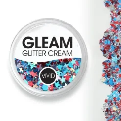 Brokat w żelu krem VIVID Glitter GLEAM Glitter Cream, kolor Red White & Boom 10g