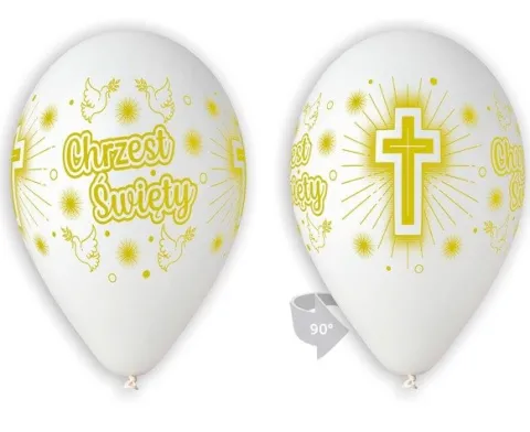 CHRZEST ŚWIĘTY 12 cali balony 5 szt Gemar białe