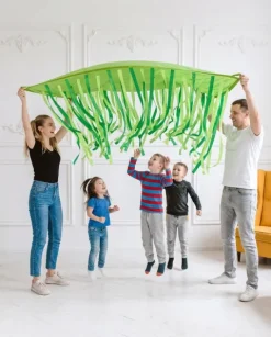 Chusta animacyjna 1,45 x 1,45 m ze wstążkami LAS