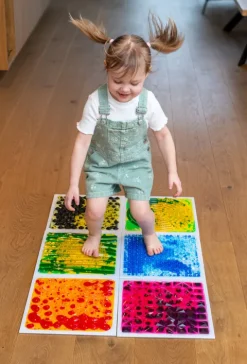 Ścieżka Sensoryczna płytki z cieczą fakturowe 30x30 cm zestaw 4 szt.