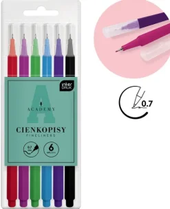 Cienkopisy Academy 6 kolorów 0,7mm