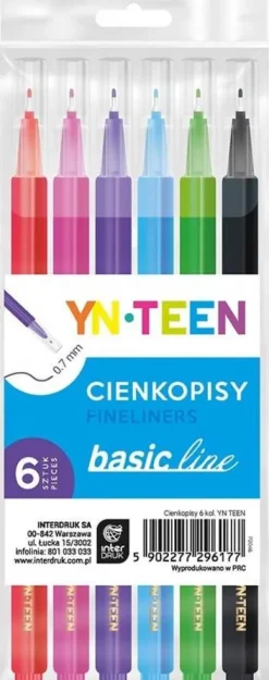 Cienkopisy Basic Line 6 kolorów