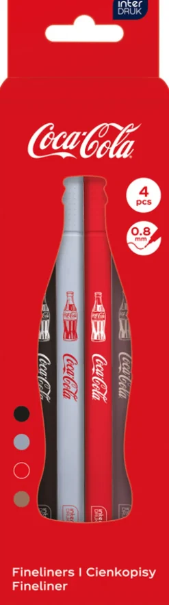Cienkopisy Coca-Cola 0,8 mm 4 kolory zestaw