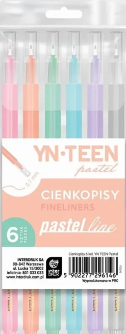 Cienkopisy Pastel Line 6 kolorów