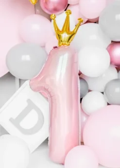 Cyfra z koroną ROCZEK balon foliowy 90 cm