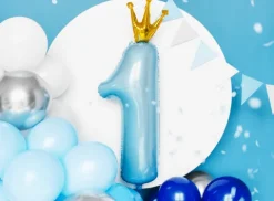 Cyfra z koroną ROCZEK balon foliowy 90 cm
