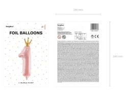 Cyfra z koroną ROCZEK balon foliowy 90 cm