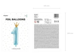Cyfra z koroną ROCZEK balon foliowy 90 cm