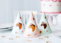 Czapeczki papierowe Konie 16 cm 6 szt.