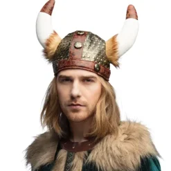 Czapka hełm wikinga z rogami