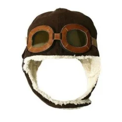 Czapka pilotka dla dzieci - brązowa