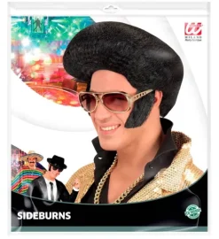 Czarne bokobrody baczki baki jak Elvis