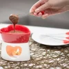 Czekoladowe fondue porcelanowe czerwone