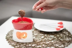 Czekoladowe fondue porcelanowe czerwone
