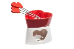 Czekoladowe fondue porcelanowe czerwone