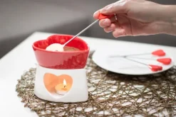 Czekoladowe fondue porcelanowe czerwone