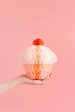 Dekoracja bibułowa Babeczka Muffinka 3D honeycomb 1 szt.