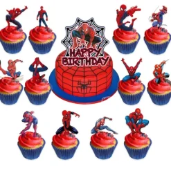 Dekoracje do muffinek pikery DIY Spiderman 13 szt.