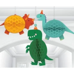 Dekoracje wiszące Dinozaury kule Rozety 3szt
