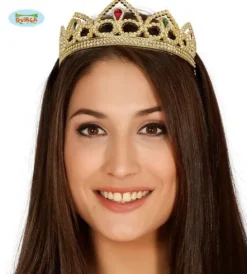 Diadem księżniczki z czerwonymi i zielonymi diamentami