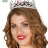Diadem księżniczki z różowymi i zielonymi diamentami