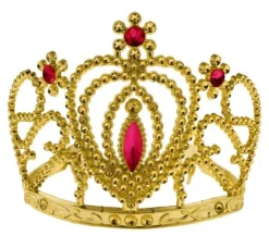 Diadem księżniczki złoty czerwonymi rubinami