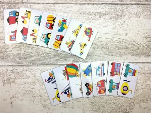 DOMINO POJAZDY GRA EDUKACYJNA KAPITAN NAUKA