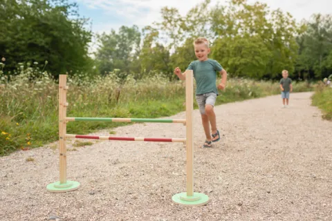 Drewniana gra sportowa Skok przez płotki BS Toys