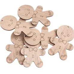 Drewniane kształty piernikowe ludziki DIY decoupage 6 sztuk