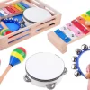 Drewniany zestaw instrumentów muzycznych 4w1