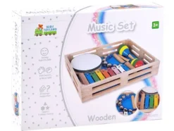 Drewniany zestaw instrumentów muzycznych 4w1