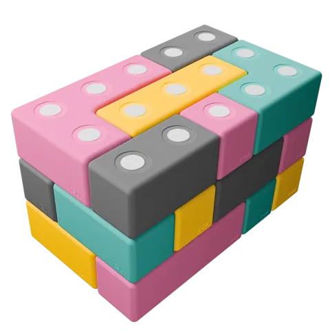 Duże klocki piankowe magnetyczne TUKI zestaw BUILDER 26 elementów