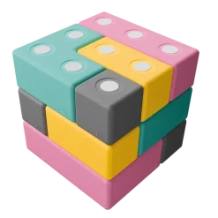Duże klocki piankowe magnetyczne TUKI zestaw BUILDER 12 elementów