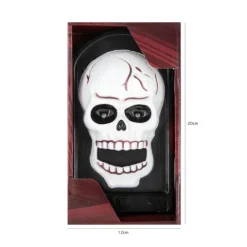 Dzwonek do drzwi Halloween 19,5x11 cm z dźwiękiem i światłem Czaszka