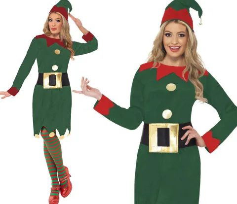 ELF damski zielony strój dla dorosłych