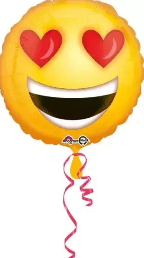 EMOTIKONKA oczy serca okrągły balon foliowy Amscan 18''