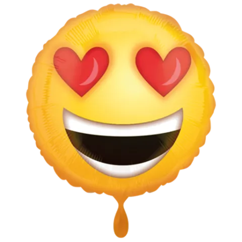 EMOTIKONKA oczy serca okrągły balon foliowy Amscan 18''
