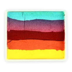 Farba do twarzy Rainbow Cake 50 g Sea Green/ Coral Pink/ Light Red/ Golden Orange/ Yellow PartyXplosion