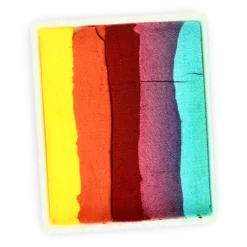 Farba do twarzy Rainbow Cake 50 g Sea Green/ Coral Pink/ Light Red/ Golden Orange/ Yellow PartyXplosion