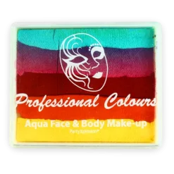 Farba do twarzy Rainbow Cake 50 g Sea Green/ Coral Pink/ Light Red/ Golden Orange/ Yellow PartyXplosion