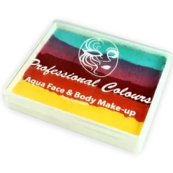 Farba do twarzy Rainbow Cake 50 g Sea Green/ Coral Pink/ Light Red/ Golden Orange/ Yellow PartyXplosion