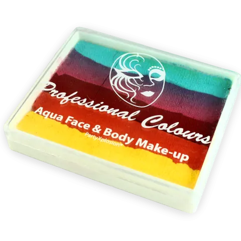 Farba do twarzy Rainbow Cake 50 g Sea Green/ Coral Pink/ Light Red/ Golden Orange/ Yellow PartyXplosion