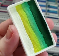 Farba do twarzy Split Cake 28g WHITE/ YELLOW/ LIME/ D. GREEN PartyXplosion