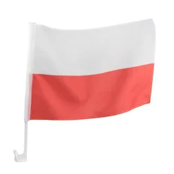Flaga Narodowa Polski kibica - samochodowa 31x45 cm
